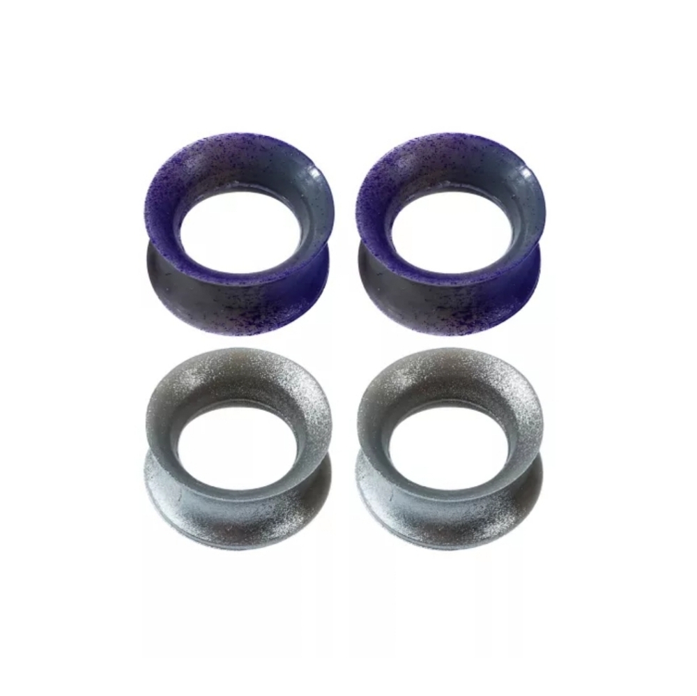 Spencer's Unisex Purple and Silver Silicone Tunnels